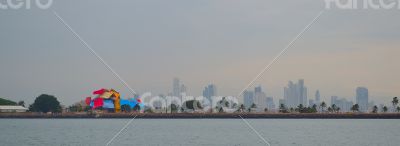 Panama City\'s Skyline from a ship
