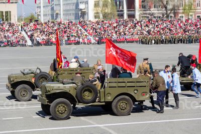 Russian military transport at the parade