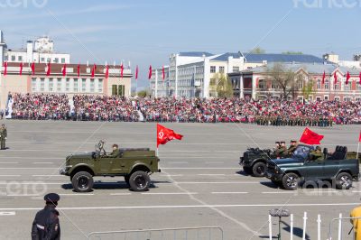 Russian military transport at the parade