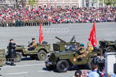 Russian military transport at the parade