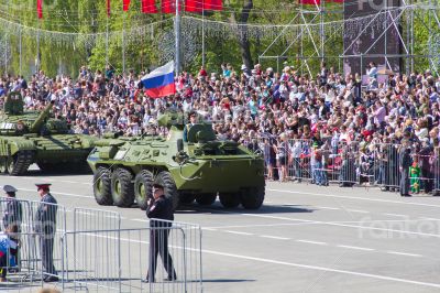 Russian military transport at parade Victory Day