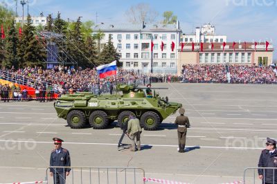 Russian military transport at parade Victory Day