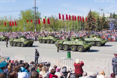 Russian military transport at the parade