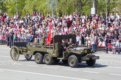 Russian military transport at the parade