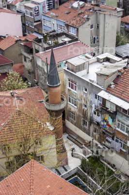 Istanbul, Turkey. A view of houses on the bank of the Bosphorus