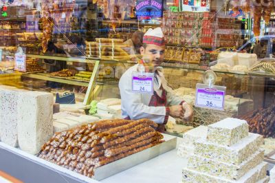 Istanbul, Turkey. Shop of the Turkish sweets