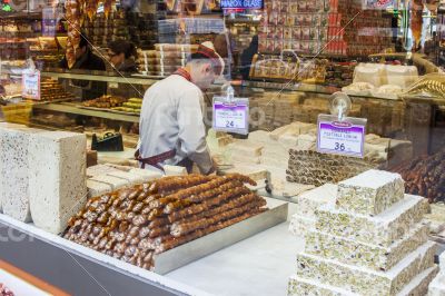 Istanbul, Turkey. Shop of the Turkish sweets