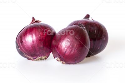 Large bulbs of red onions