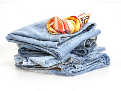Jeans on a show-window of shop Jeans on a show-window of shop