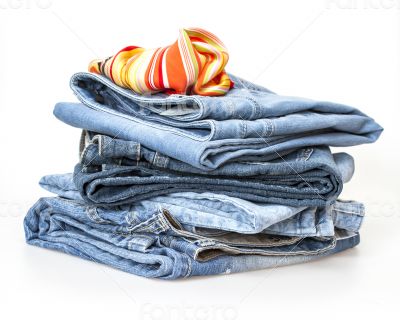 Jeans on a show-window of shop