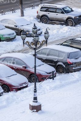 Pushkino, Russia. A view of the city in winter time