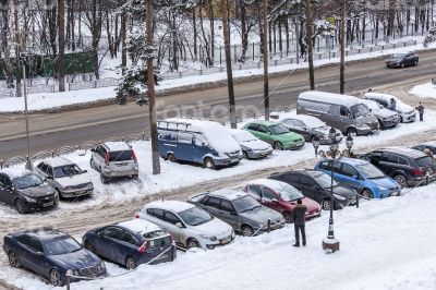 Pushkino, Russia. A view of the city in winter time