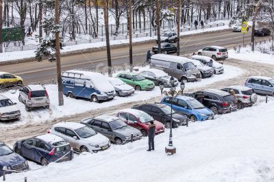 Pushkino, Russia. A view of the city in winter time