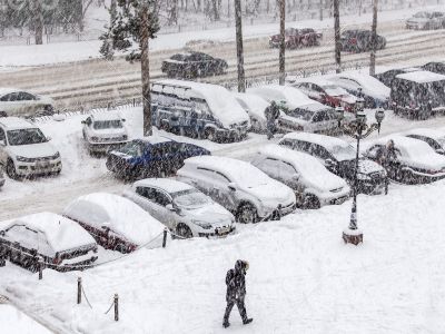 Pushkino, Russia. A view of the city in winter time