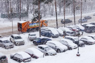 Pushkino, Russia. A view of the city in winter time