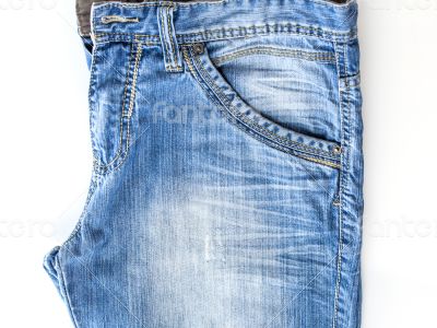 Jeans of indigo color on a show-window of shop Jeans of indigo color on a show-window of shop