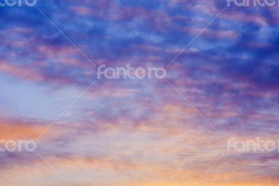 Heavenly landscape at sunset sun