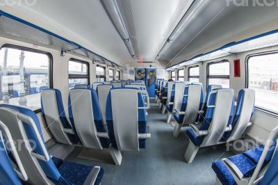 Interior of the car of a regional train