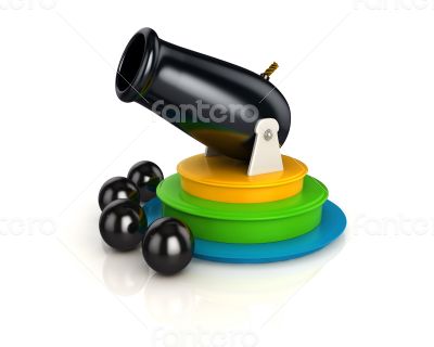 shinny and glossy circus cannon and cannon balls shinny and glossy circus cannon and cannon balls