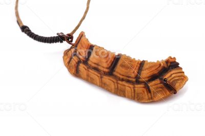 The turtle necklace on the white background