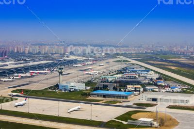 Istanbul, Turkey. A view from the window of the plane