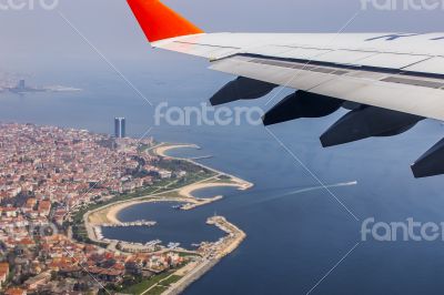 Istanbul, Turkey. A view from the window of the plane