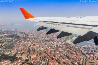 Istanbul, Turkey. A view from the window of the plane