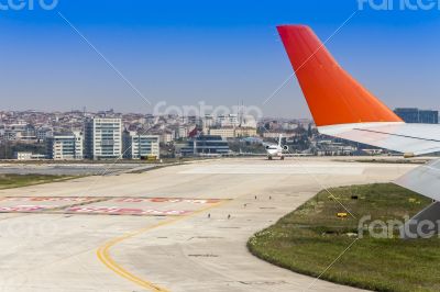Istanbul, Turkey. A view from the window of the plane