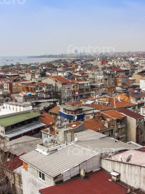 Istanbul, houses on the bank of the Bosphorus