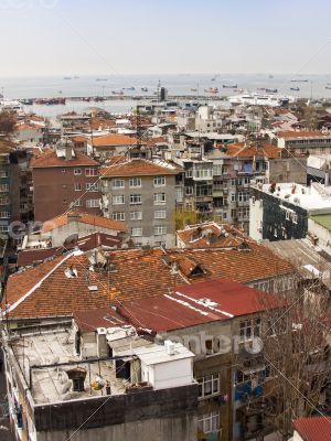 Istanbul, houses on the bank of the Bosphorus