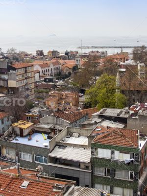 Istanbul, houses on the bank of the Bosphorus