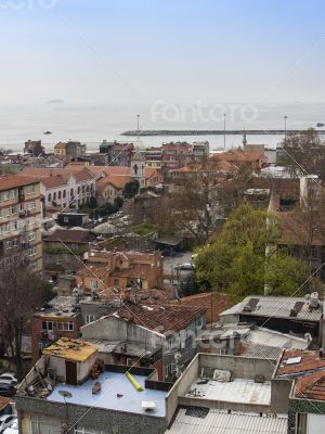 Istanbul, houses on the bank of the Bosphorus