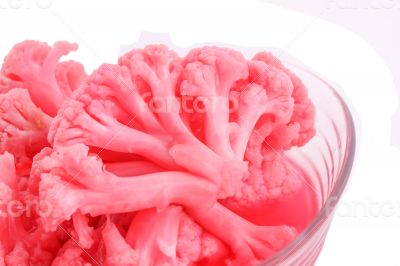 The Cauliflower Pickled On The White background