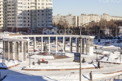 Pushkino, Russia, winter landscape