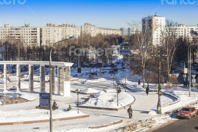 Pushkino, Russia, winter landscape