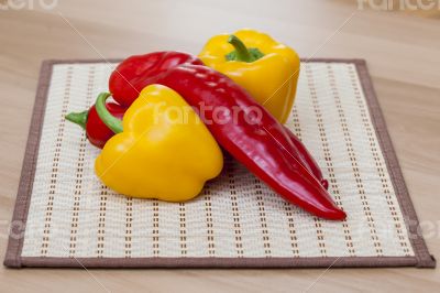 Large paprika of red and yellow color