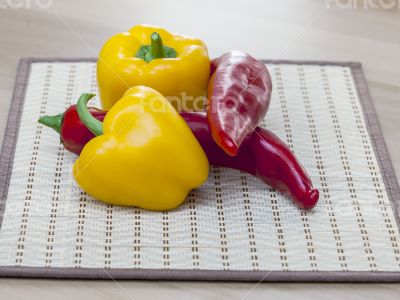 Large paprika of red and yellow color