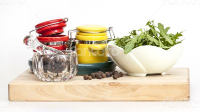Black pepper and vegetables for salad Black pepper and vegetables for salad