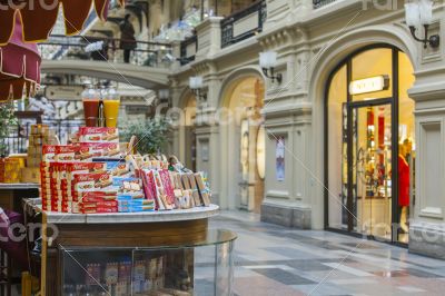 Moscow,  GUM historical shop. Trading floor