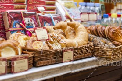 Moscow,  GUM, f counter with pastries and sweets