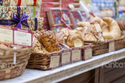 Moscow,  GUM, f counter with pastries and sweets