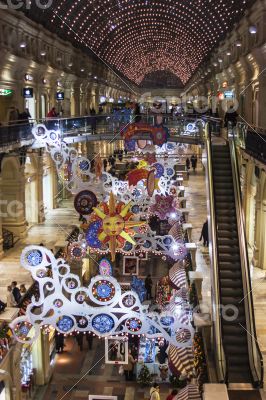 Moscow,  GUM historical shop. Trading floor