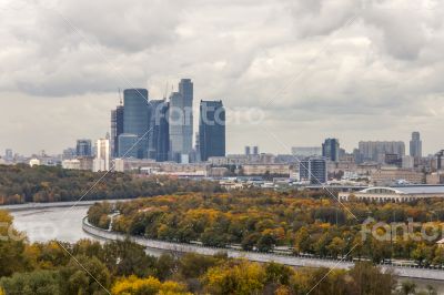 Moscow, Russia. A view of the city from an observation deck.