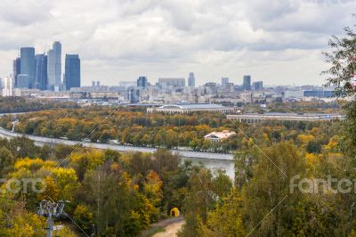 Moscow, Russia. A view of the city from an observation deck.