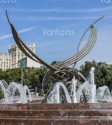 Moscow. The fountain on the square of Europe