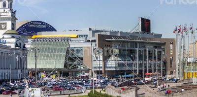 Moscow, the square of Europe and shopping center Moscow, the square of Europe and shopping center