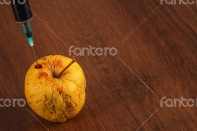 Hormone Apple on the Wood