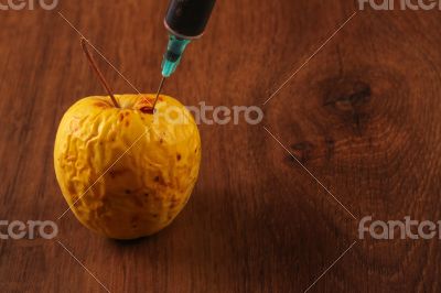 Hormone Apple on the Wood