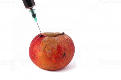 Hormone Apple on the White Background