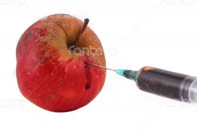 Hormone Apple on the White Background